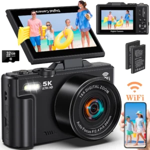 5K WiFi Vlogging Digital Camera with Flip Screen