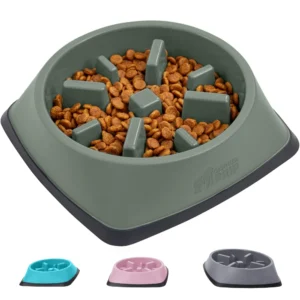 GORILLA GRIP BPA‑Free Slow Feeder Dog & Cat Bowl