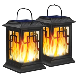 SZRSTH 2‑Pack Outdoor Solar Lanterns – Waterproof LED Flame Lights