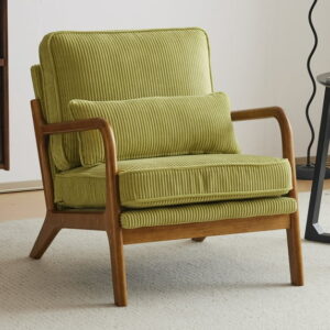 Ktaxon Corduroy Accent Armchair with Pillow